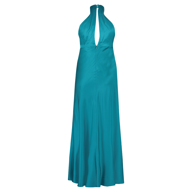 TEAL SILK DRESS - Monique Singh