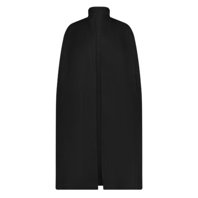 Black wool cape jacket_black_FRONT