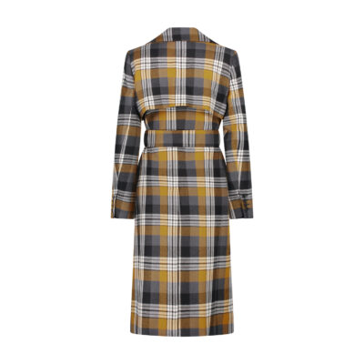 CHECKERED OVERSIZED TRENCH COAT back eclipse