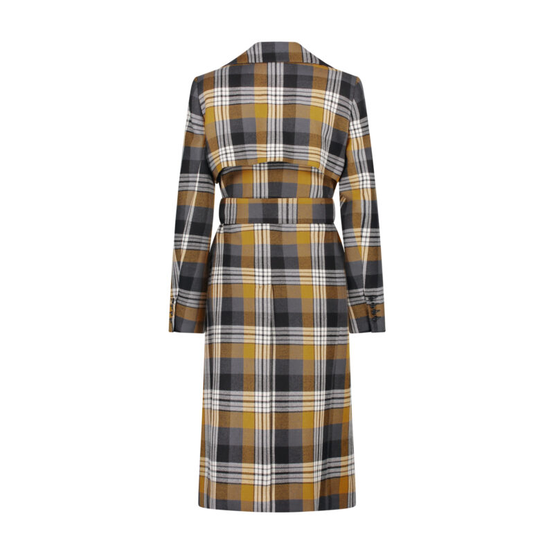 CHECKERED OVERSIZED TRENCH COAT back eclipse