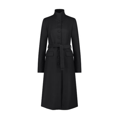 eclipse BLACK TAILORED WOOL COAT front