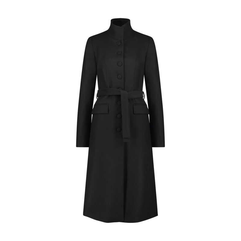 eclipse BLACK TAILORED WOOL COAT front