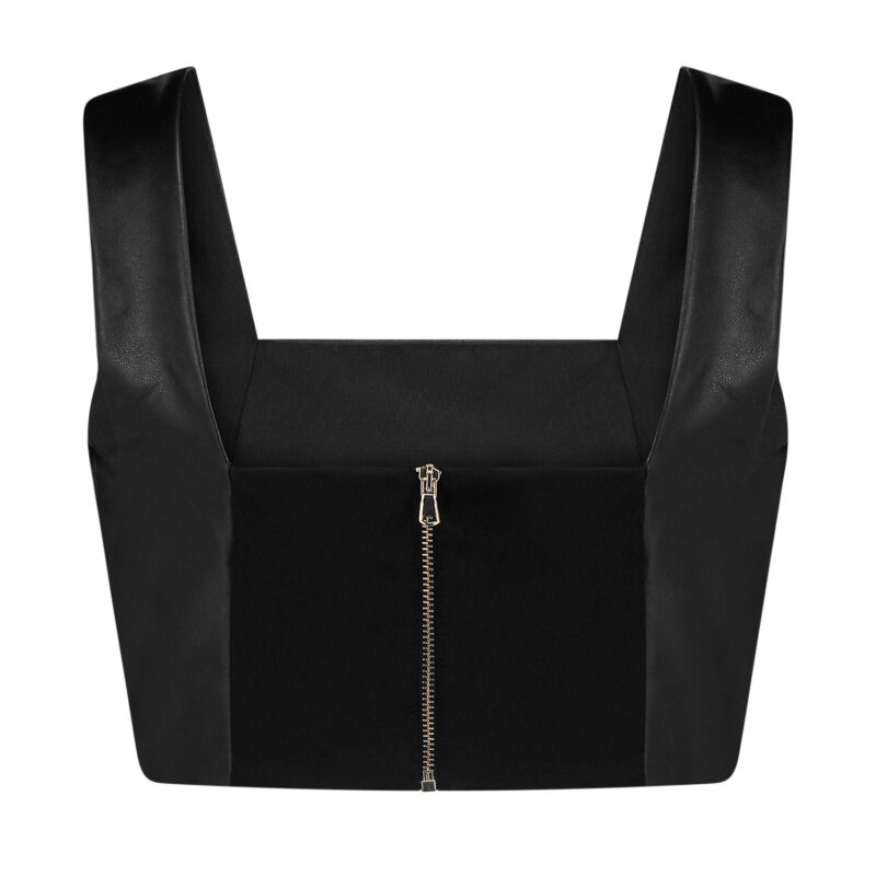 leather minimalist top-black_BACK